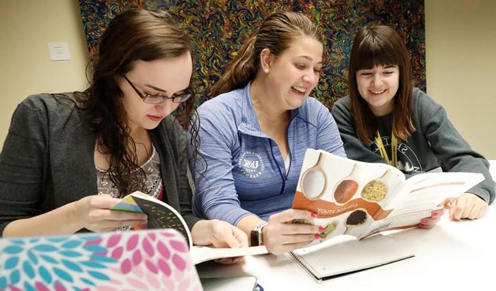 students studying